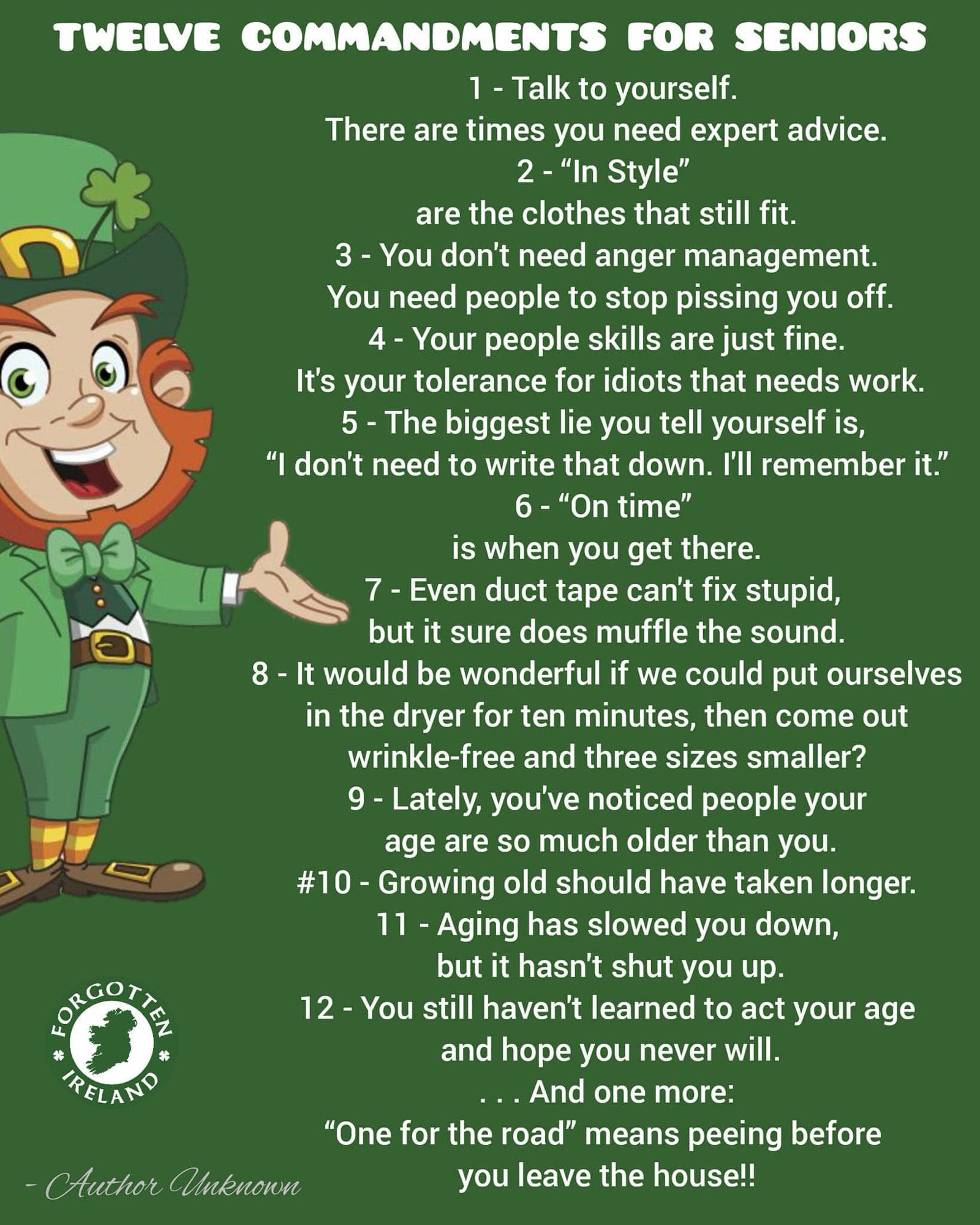 Bonus Day Brightener – Twelve Commandments For Seniors | Loren Berg's Blog